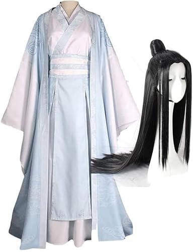 AIYINIY Mo Dao Zu Shi Cosplay Kostüm Wei Wuxian Lan Wangji Rollenspiel Anime Hanfu Outfits Komplettes Set Kleidung für Halloween Party Performance (Lan Wangji, S) von AIYINIY