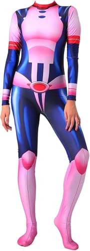 AIYINIY My Hero Academia Cosplay-Kostüm Ochaco Uraraka Jumpsuit 3D-Druck Onesies Bodysuit Halloween-Kostüm für Damen (Uraraka Ochako, L) von AIYINIY