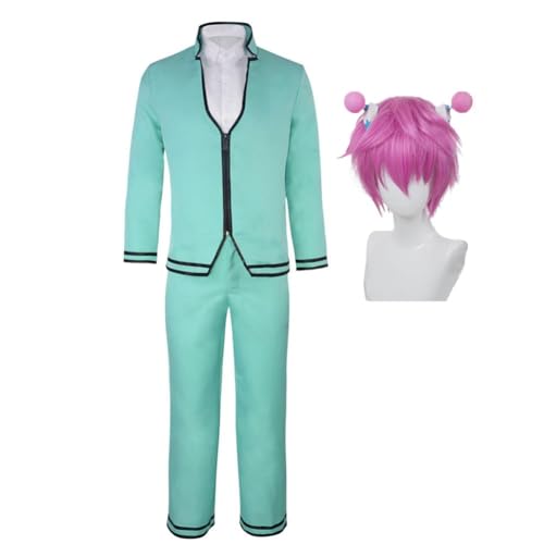 AIYINIY The Disastrous Life of Saiki K Cosplay Kostüm Saiki Kusuo Cosplay Schuluniform Komplettes Set für Halloween Karneval Party Outfit (Anzug + Perücke, XXL) von AIYINIY