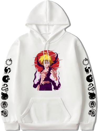 AIYINIY The Seven Deadly Sins Hoodie Anime Printed Pullover Meliodas Cosplay Herren Kapuzen-Sweatshirt Casual (Typ 5, M) von AIYINIY