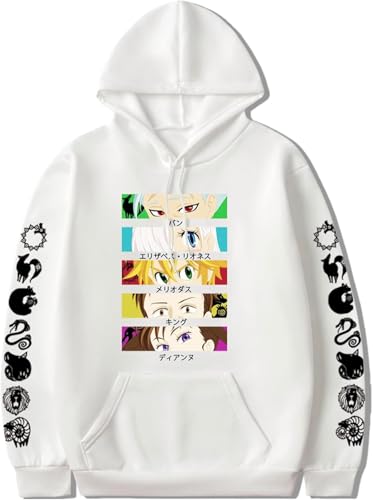 AIYINIY The Seven Deadly Sins Hoodie Anime Printed Pullover Meliodas Cosplay Herren Kapuzenpullover Casual (Typ 8, XXL) von AIYINIY