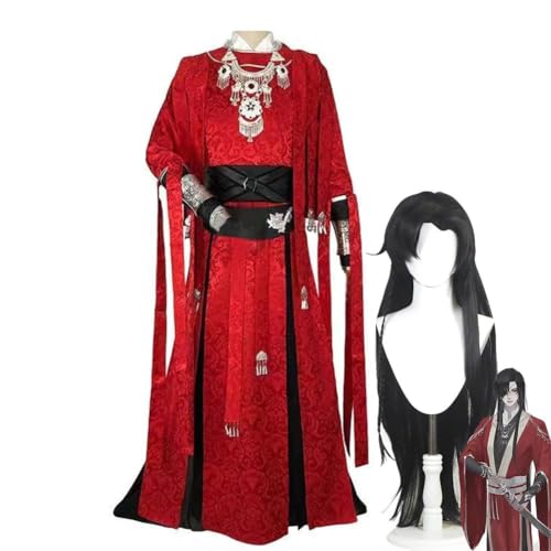 AIYINIY Tian Guan Ci Fu Hua Cheng Cosplay Kostüm Altes Chinesisches Hanfu Outfits Robe für Performance Halloween Party Anime Cosplay Outfit (Hua Cheng Kostüm + Perücke, L) von AIYINIY