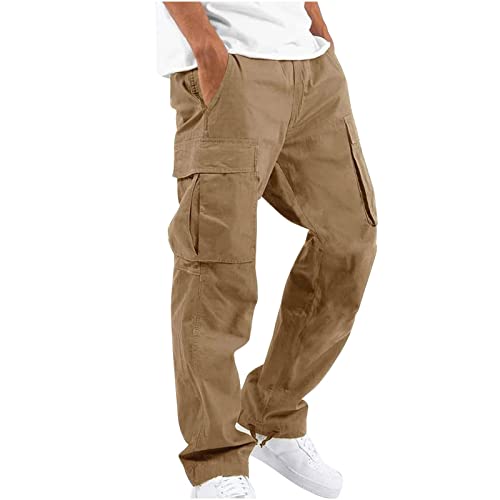 AIYINIY Wilde Cargohose für Herren, lockere Passform, legere Passform, Cargohose, gerade Passform, Stretch, Sweathose, schmale Passform, Vintage-Komforthose, Fitnessstudio, Workout, Track (Khaki, XL) AIYINIY Wilde Cargohose für Herren, lockere Passform, legere Passform, Cargohose, gerade Passform, Stretch, Sweathose, schmale Passform, Vintage-Komforthose, Fitnessstudio, Workout, Track (Khaki, XL) von AIYINIY