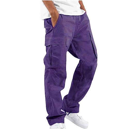 AIYINIY Wilde Cargohose für Herren, lockere Passform, legere Passform, Cargohose, gerade Passform, Stretch, Sweathose, schmale Passform, Vintage-Komforthose, Fitnessstudio, Workout, Track (Violett AIYINIY Wilde Cargohose für Herren, lockere Passform, legere Passform, Cargohose, gerade Passform, Stretch, Sweathose, schmale Passform, Vintage-Komforthose, Fitnessstudio, Workout, Track (Violett von AIYINIY
