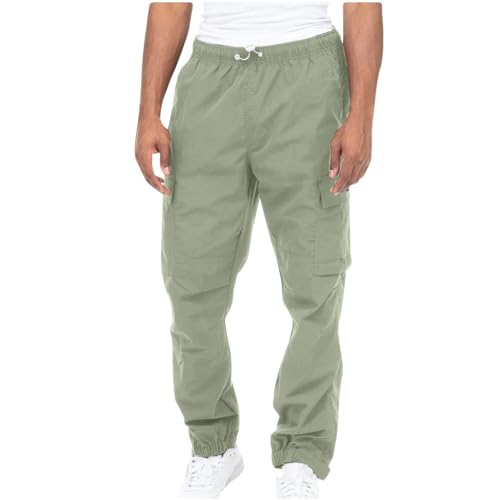 AIYINIY Wilde Cargohose für Herren, lockere Passform, legere Passform, Cargohose, gerade Passform, Stretch, Sweathose, schmale Passform, Vintage-Komforthose, Fitnessstudio, Workout, Track (Z Green von AIYINIY