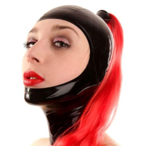 AIYOUBRS Gummi-Kapuzenmaske Augen Mund und Nase Freiliegend für Clubpartys Halloween Party Club Kostüme(Size:M-65CM) von AIYOUBRS