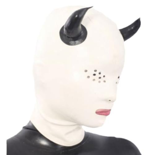 AIYOUBRS Latexhaube Unisex Gummihaube Reißverschluss hinten Für Halloween-Partys Clubwear Kostüme(Size:XL-70CM) von AIYOUBRS