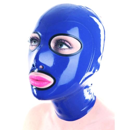 AIYOUBRS Latexmaske Kapuzen Gummi Maske Handgefertigt für Cosplay Partys und Clubs für Männer und Frauen(Size:L-68CM) von AIYOUBRS
