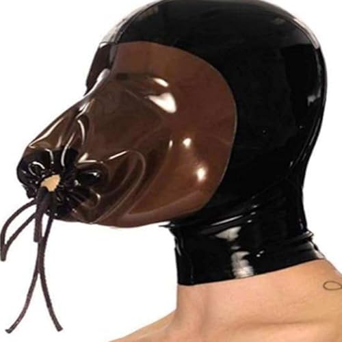 AIYOUBRS Latexmaske SM Kopfbedeckung Naturlatexmaske Fetish Für Maskerade Cosplay Kopfmaske Hood(Size:L-68CM) von AIYOUBRS