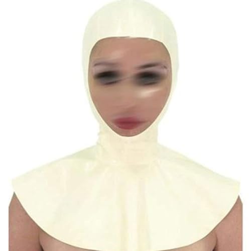 AIYOUBRS Latexmaske SM Kopfmaske Weiß Für Bühnenperformance Nachtclub Cosplay Maske Halloween Maske(Size:XL-70CM) von AIYOUBRS