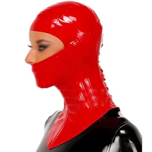 AIYOUBRS Latexmaske mit Atemkontrollloch Gummimaske mit Reißverschluss auf der Rückseite für Halloween Cosplay(Size:S-63CM) von AIYOUBRS