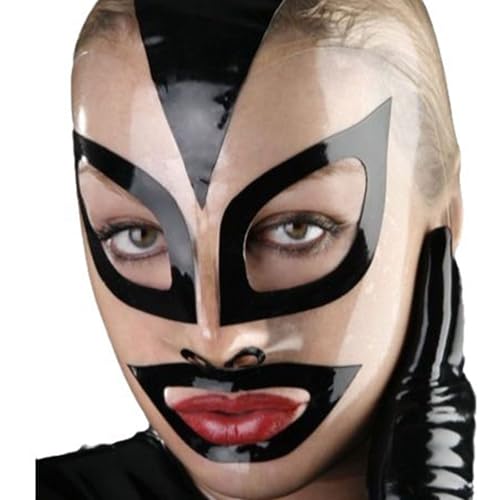 AIYOUBRS Transparent Latexmaske Naturkautschuk Maske mit Reißverschluss für Cosplay Partys und Clubs für Männer und Frauen(Size:M-65CM) von AIYOUBRS
