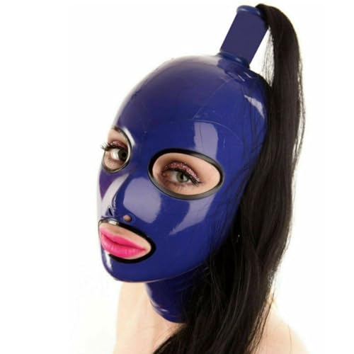 AIYOUBRS Unisex Latexmaske Gummimaske mit Perücke mit Reißverschluss Für Paare Halloween Party Maske Maskerade Maske(Size:XXL-73CM) von AIYOUBRS