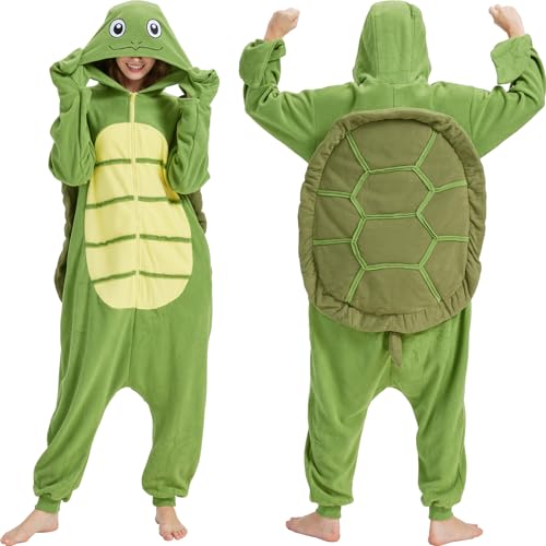 AIYOUYIYA Erwachsene Schildkröte Onesie Kostüm - Lustiger Meerestier Halloween Cosplay Einteiler Pyjama für Damen und Herren, schildkröte, S von AIYOUYIYA