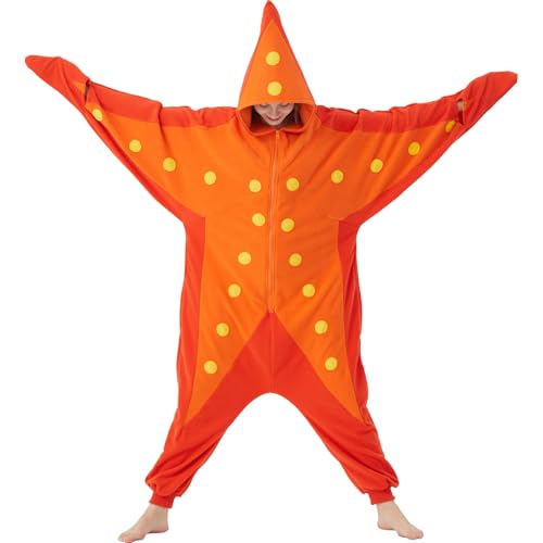 AIYOUYIYA Erwachsene Seestern Onesie Kostüm - Meerestier Halloween Einteiler Cosplay Anzug für Damen und Herren AIYOUYIYA Erwachsene Seestern Onesie Kostüm - Meerestier Halloween Einteiler Cosplay Anzug für Damen und Herren von AIYOUYIYA