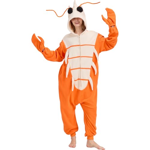 AIYOUYIYA Erwachsene Shrimp Onesie Kostüm - Meerestier Halloween Einteiler Cosplay Anzug für Damen und Herren AIYOUYIYA Erwachsene Shrimp Onesie Kostüm - Meerestier Halloween Einteiler Cosplay Anzug für Damen und Herren von AIYOUYIYA