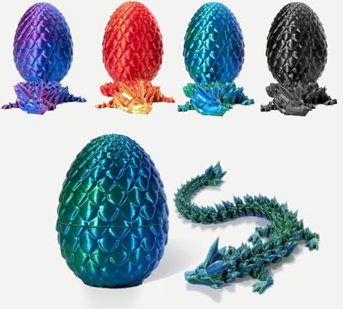 AIZQYC 3D Gedrucktes Drachenei mit Drache, Geheimnisvolle 3D Kristall Drache Spielzeug im Ei Groß, 3D-Gedruckter Beweglicher Überraschungsdrache für Kinder Erwachsene. AIZQYC 3D Gedrucktes Drachenei mit Drache, Geheimnisvolle 3D Kristall Drache Spielzeug im Ei Groß, 3D-Gedruckter Beweglicher Überraschungsdrache für Kinder Erwachsene. von AIZQYC