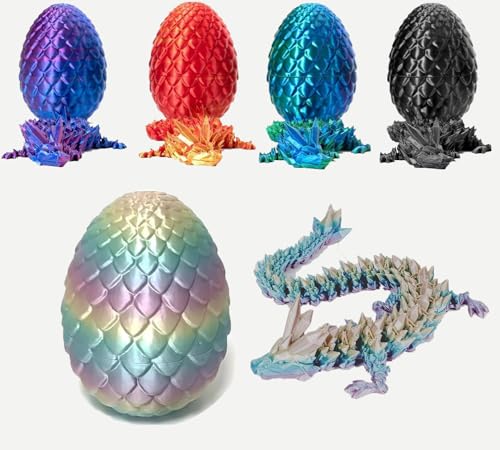AIZQYC 3D Gedrucktes Drachenei mit Drache, Geheimnisvolle 3D Kristall Drache Spielzeug im Ei Groß, 3D-Gedruckter Beweglicher Überraschungsdrache für Kinder Erwachsene. AIZQYC 3D Gedrucktes Drachenei mit Drache, Geheimnisvolle 3D Kristall Drache Spielzeug im Ei Groß, 3D-Gedruckter Beweglicher Überraschungsdrache für Kinder Erwachsene. von AIZQYC