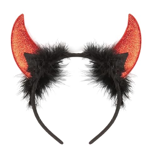 AIZQYC Dämon Hörner Haarreif, Teufelshörner, Halloween Devil Hörner Kopfschmuck Gothic für Damen & Kinder Kostüm Party, Fasching & Karneval Cosplay Deko Accessoire - Rot AIZQYC Dämon Hörner Haarreif, Teufelshörner, Halloween Devil Hörner Kopfschmuck Gothic für Damen & Kinder Kostüm Party, Fasching & Karneval Cosplay Deko Accessoire - Rot von AIZQYC