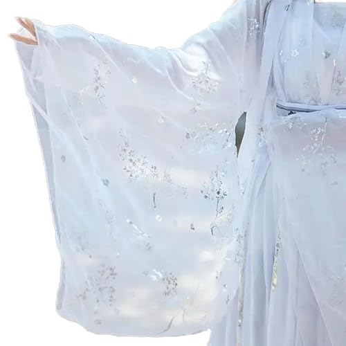 AJOHBM Hanfu Hanfu Hanfu Kleid für Tanzbühne in Übergröße für Damen, Ming-Dynastie, Festival, Outfit, Party, Feenkostüm, Weißer Umhang, XL von AJOHBM
