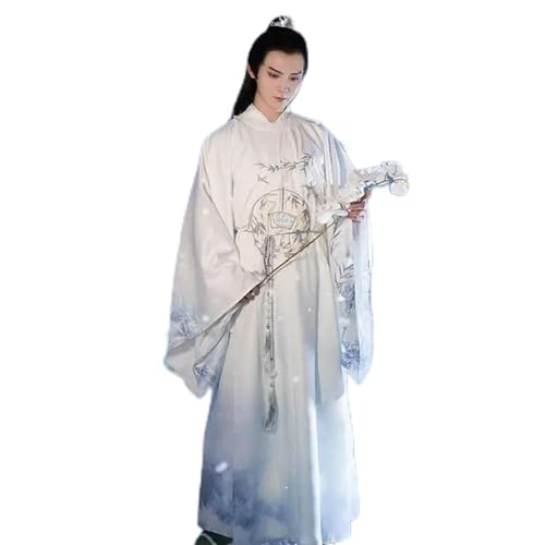 AJOHBM Hanfu-Kleid mit warmem Umhang, chinesischer Stil, Hanfu, für Herren, Schwertkämpfer, Cosplay-Kostüme, Weiß von AJOHBM