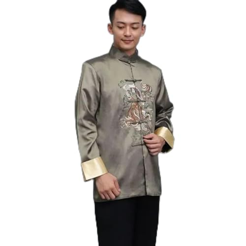 AJOHBM Herren-Kostüm, Drache, Tangsuit, traditionelle chinesische Kleidung für Herren, Hemd, Tops, Jacke, Cheongsam, Vintage von AJOHBM
