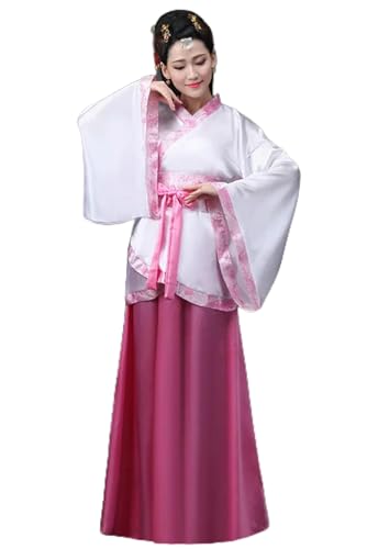 Hanfu Nationales chinesisches Tanzkostüm für Herren, antikes Cosplay, traditionelle chinesische Kleidung für Damen, Bühnenkleid, Rosa von AJOHBM