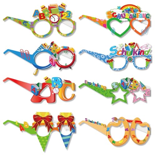 8 Stück Schulanfang Schulkind Brille,Einschulung Deko 2024,deko einschulung junge,mädchen schuleinführung geschenk,geschenke für einschulungsdeko set,schulanfänger party gläser,papier partygeschenke 8 Stück Schulanfang Schulkind Brille,Einschulung Deko 2024,deko einschulung junge,mädchen schuleinführung geschenk,geschenke für einschulungsdeko set,schulanfänger party gläser,papier partygeschenke von AJUNLKVDR