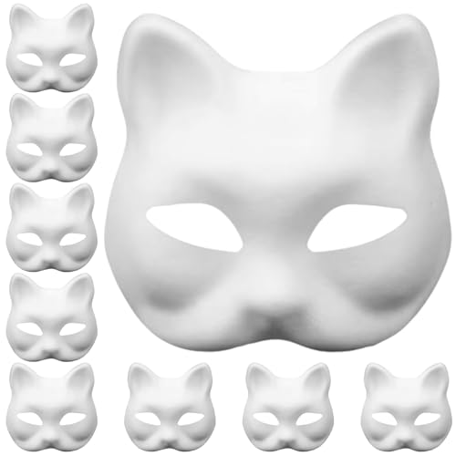 AJUNLKVDR 10 Stück katzenmaske,katzen maske,Maske Katzen Cat Mask,Katzenmasken Masken Zum Party Selbermachen DIY,Maskerademasken Abschlussballmasken Tiermasken für Cosplay,Papier Katzenfuchsmaske AJUNLKVDR 10 Stück katzenmaske,katzen maske,Maske Katzen Cat Mask,Katzenmasken Masken Zum Party Selbermachen DIY,Maskerademasken Abschlussballmasken Tiermasken für Cosplay,Papier Katzenfuchsmaske von AJUNLKVDR