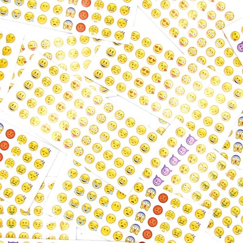 24 Blätter Emoji Sticker,Sticker Lustig,Smiley Aufkleber Klein Smileysticker,Lustig Emoji Aufkleber Happy Facesticker,Emotionsticker,Schrottbuchungsdekoration,für Kinder Emoji-Belohnungen für Lehrer von AJUNLKVDR