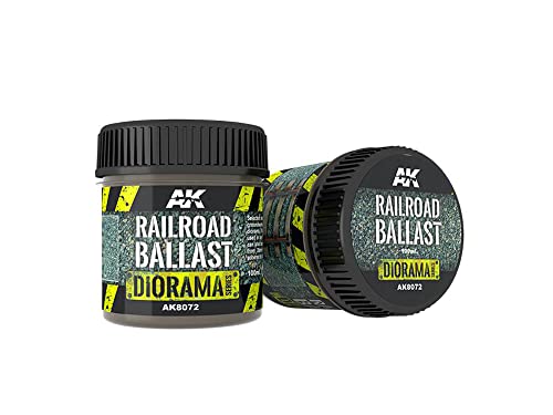AK Interactive AK8072 Eisenbahn Ballast (100ml, grau, realistisch, 1:12 Scale) von AK Interactive