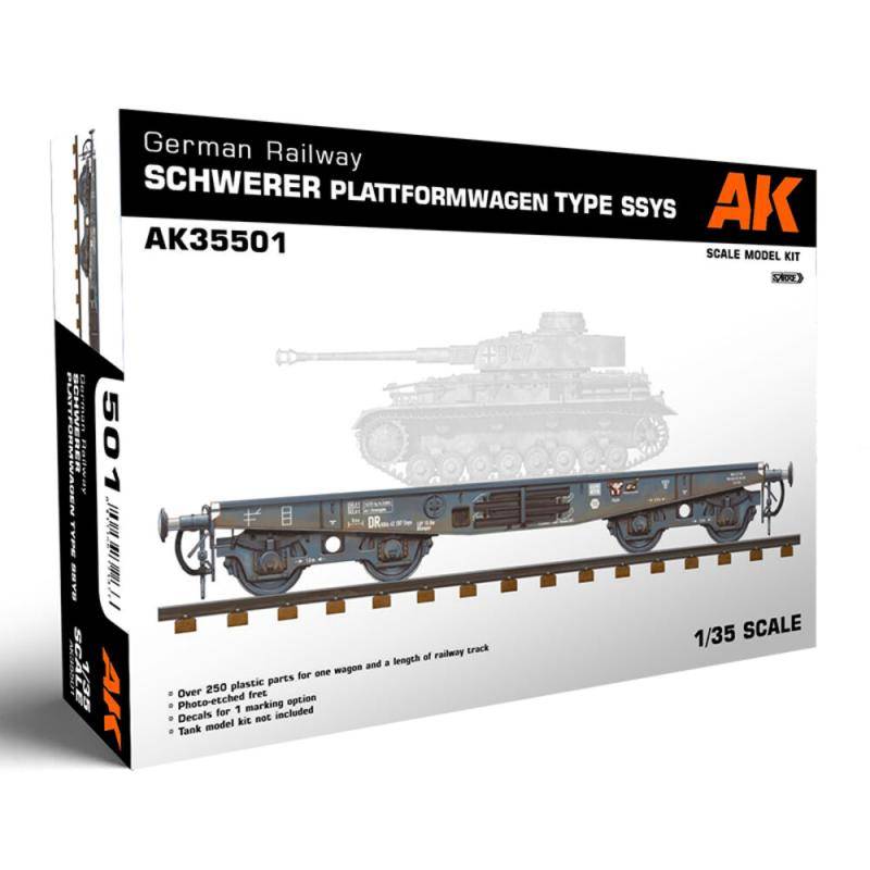 GERMAN RAILWAY SCHWERER PLATTFORMWAGEN TYME SSYS von AK Interactive
