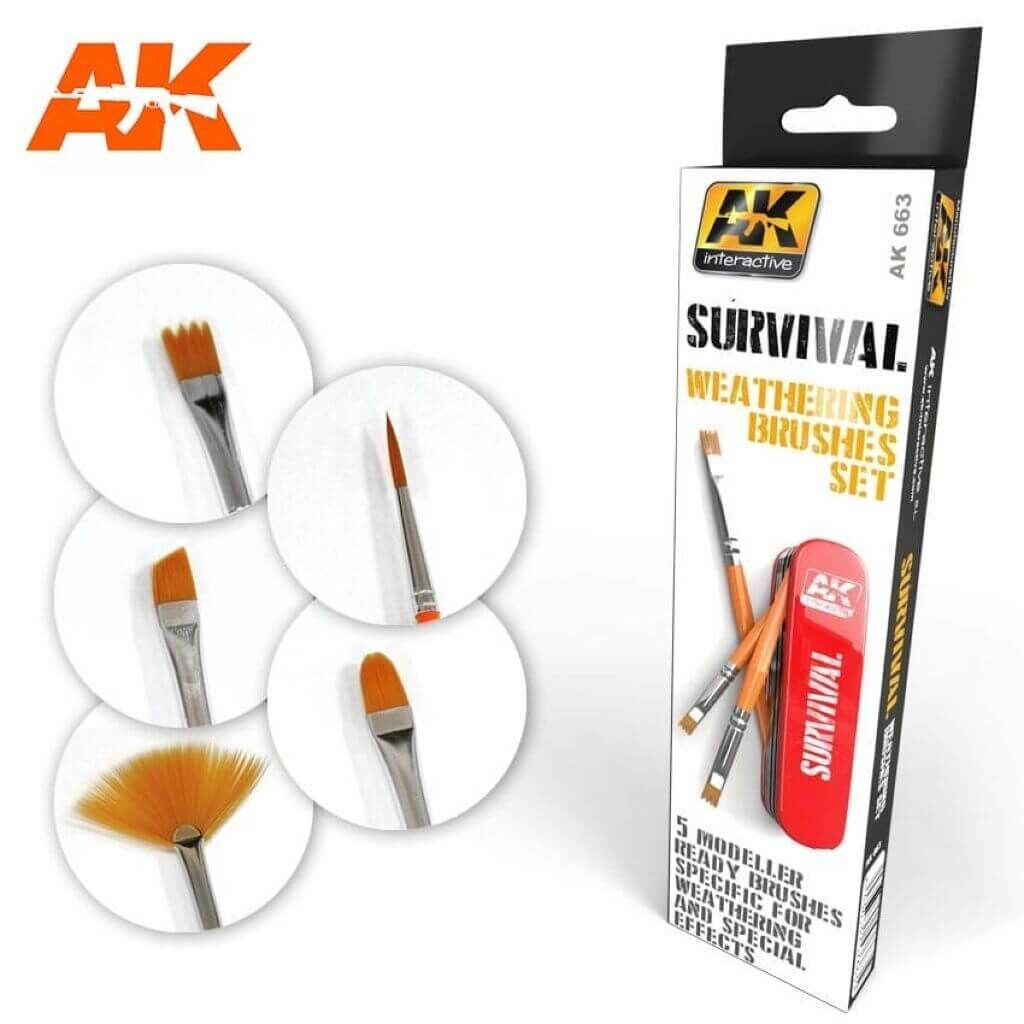 'Survival Weathering Brushes Set' von AK-Interactive