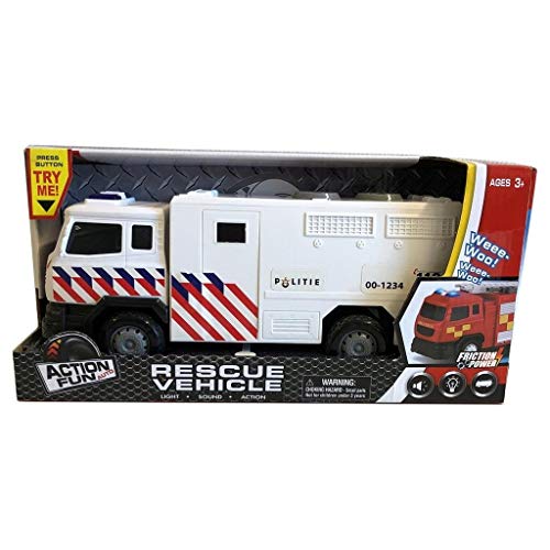 AK Sport DHTFC10245P2POLICE Friction Truck, Weiß/Rot/Blau von AK Sport