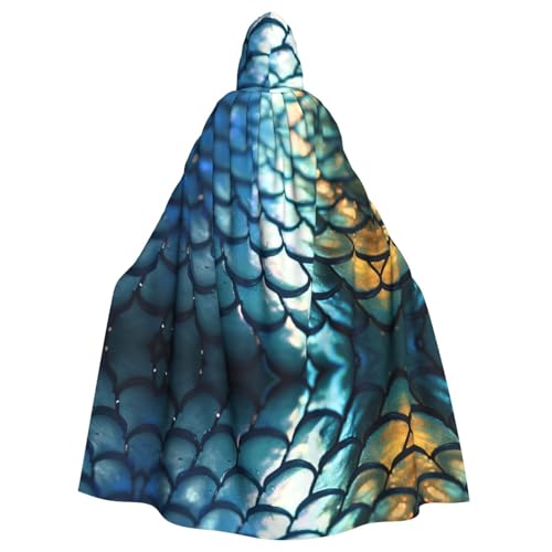AKDODK Bademantel mit Fischschuppen-Druck, für Halloween, Cosplay, für Erwachsene, Herren, Damen, dunkler Party-Umhang AKDODK Bademantel mit Fischschuppen-Druck, für Halloween, Cosplay, für Erwachsene, Herren, Damen, dunkler Party-Umhang von AKDODK