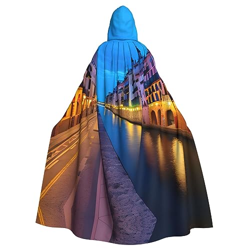 AKDODK Bademantel mit Kapuze, Motiv: Spanien, Wasserstadt, Halloween, Cosplay, für Erwachsene, Herren, Damen, dunkler Party-Umhang AKDODK Bademantel mit Kapuze, Motiv: Spanien, Wasserstadt, Halloween, Cosplay, für Erwachsene, Herren, Damen, dunkler Party-Umhang von AKDODK