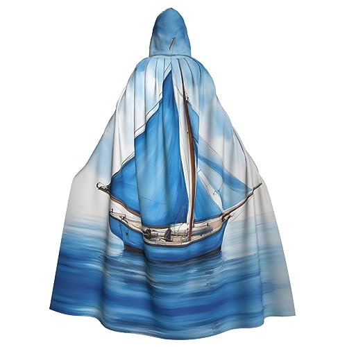 AKDODK Blauer Segelboot-Druck, Kapuzenmantel, Umhang, Halloween, Cosplay, Kostüme für Erwachsene, Herren, Damen, dunkler Party-Umhang AKDODK Blauer Segelboot-Druck, Kapuzenmantel, Umhang, Halloween, Cosplay, Kostüme für Erwachsene, Herren, Damen, dunkler Party-Umhang von AKDODK