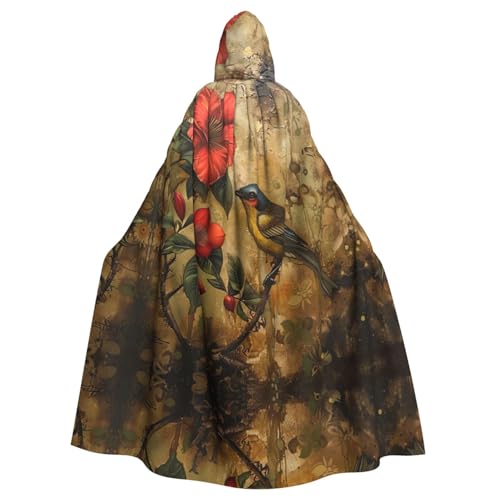 AKDODK Blumen- und Vogel-Kunstdruck, Kapuzenmantel, Umhang, Halloween, Cosplay, Kostüme für Erwachsene, Herren, Damen, dunkler Party-Umhang AKDODK Blumen- und Vogel-Kunstdruck, Kapuzenmantel, Umhang, Halloween, Cosplay, Kostüme für Erwachsene, Herren, Damen, dunkler Party-Umhang von AKDODK