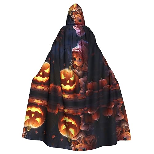 AKDODK Halloween-Bademantel mit süßem Kürbis-Druck, mit Kapuze, Halloween, Cosplay, für Erwachsene, Herren, Damen, dunkler Party-Umhang AKDODK Halloween-Bademantel mit süßem Kürbis-Druck, mit Kapuze, Halloween, Cosplay, für Erwachsene, Herren, Damen, dunkler Party-Umhang von AKDODK