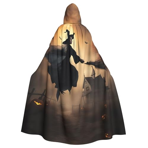 AKDODK Halloween Hexe fliegende 2 bedruckte Kapuzenumhang Halloween Cosplay Kostüme für Erwachsene Männer Frauen Dunkle Party Umhänge AKDODK Halloween Hexe fliegende 2 bedruckte Kapuzenumhang Halloween Cosplay Kostüme für Erwachsene Männer Frauen Dunkle Party Umhänge von AKDODK