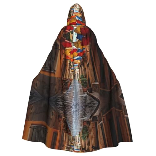 AKDODK Italienischer Straßendruck Kapuzenmantel Umhang Halloween Cosplay Kostüme für Erwachsene Männer Frauen Dunkle Party Capes von AKDODK