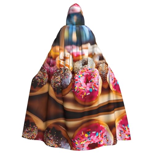 AKDODK Kapuzenmantel mit Donuts-Druck, Halloween, Cosplay, Kostüme für Erwachsene, Herren, Damen, dunkler Party-Umhang AKDODK Kapuzenmantel mit Donuts-Druck, Halloween, Cosplay, Kostüme für Erwachsene, Herren, Damen, dunkler Party-Umhang von AKDODK