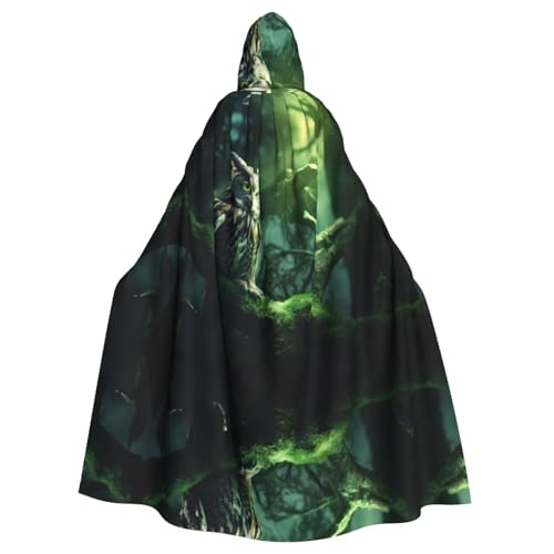 AKDODK Kapuzenmantel mit Eulen-Motiv, für Halloween, Cosplay, für Erwachsene, Herren, Damen, dunkler Party-Umhang von AKDODK