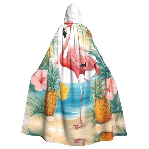 AKDODK Kapuzenmantel mit Flamingo- und Ananas-Druck, Halloween, Cosplay, Kostüme für Erwachsene, Herren, Damen, dunkler Party-Umhang AKDODK Kapuzenmantel mit Flamingo- und Ananas-Druck, Halloween, Cosplay, Kostüme für Erwachsene, Herren, Damen, dunkler Party-Umhang von AKDODK