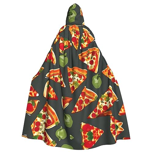 AKDODK Kapuzenmantel mit Pizza-Muster, für Halloween, Cosplay, für Erwachsene, Herren, Damen, dunkler Party-Umhang AKDODK Kapuzenmantel mit Pizza-Muster, für Halloween, Cosplay, für Erwachsene, Herren, Damen, dunkler Party-Umhang von AKDODK