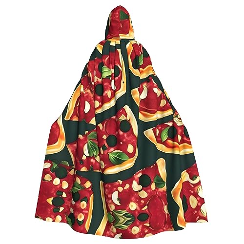AKDODK Kapuzenmantel mit Pizza-Muster, für Halloween, Cosplay, für Erwachsene, Herren, Damen, dunkler Party-Umhang AKDODK Kapuzenmantel mit Pizza-Muster, für Halloween, Cosplay, für Erwachsene, Herren, Damen, dunkler Party-Umhang von AKDODK