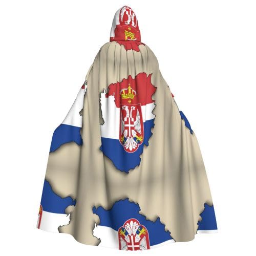 AKDODK Kapuzenmantel mit Serbien-Flagge, bedruckt, für Halloween, Cosplay, für Erwachsene, Herren, Damen, dunkler Party-Umhang AKDODK Kapuzenmantel mit Serbien-Flagge, bedruckt, für Halloween, Cosplay, für Erwachsene, Herren, Damen, dunkler Party-Umhang von AKDODK