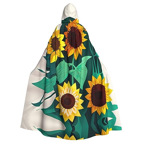 AKDODK Kapuzenmantel mit Sonnenblumen-Motiv, für Halloween, Cosplay, für Erwachsene, Herren, Damen, dunkler Party-Umhang AKDODK Kapuzenmantel mit Sonnenblumen-Motiv, für Halloween, Cosplay, für Erwachsene, Herren, Damen, dunkler Party-Umhang von AKDODK