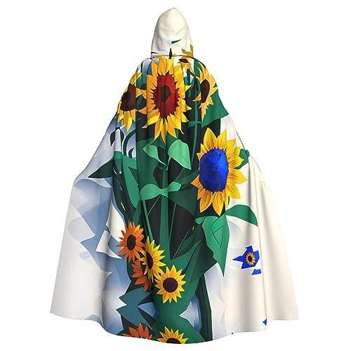 AKDODK Kapuzenmantel mit Sonnenblumen-Motiv, für Halloween, Cosplay, für Erwachsene, Herren, Damen, dunkler Party-Umhang AKDODK Kapuzenmantel mit Sonnenblumen-Motiv, für Halloween, Cosplay, für Erwachsene, Herren, Damen, dunkler Party-Umhang von AKDODK