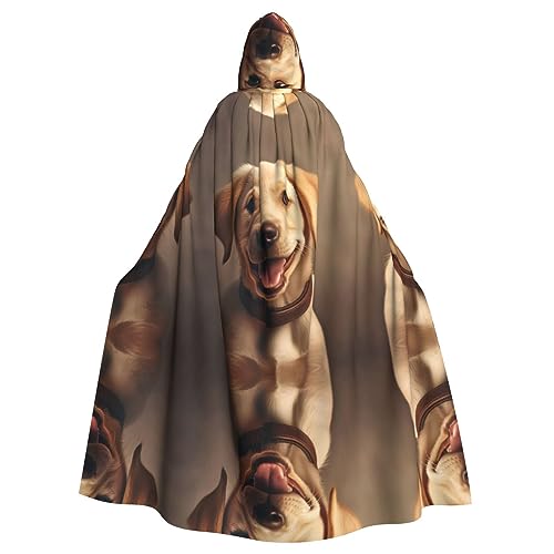 AKDODK Kapuzenmantel mit süßem Labrador-Hunde-Aufdruck, Halloween, Cosplay, für Erwachsene, Herren, Damen, dunkler Party-Umhang AKDODK Kapuzenmantel mit süßem Labrador-Hunde-Aufdruck, Halloween, Cosplay, für Erwachsene, Herren, Damen, dunkler Party-Umhang von AKDODK